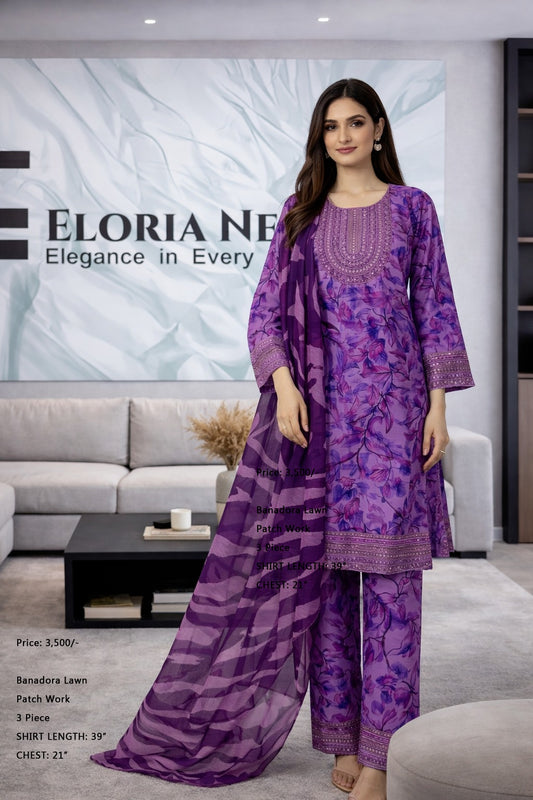 Banadora Lawn With Patch Work